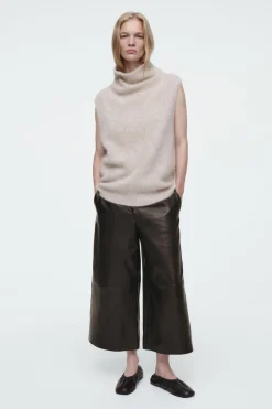 COS THE FUNNEL-NECK BRUSHED-CASHMERE TANK-Women Tops | Cashmere