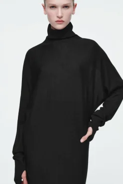 COS THE FUNNEL-NECK MERINO WOOL DRESS-Women Dresses & Jumpsuits | Sweaters & Cardigans