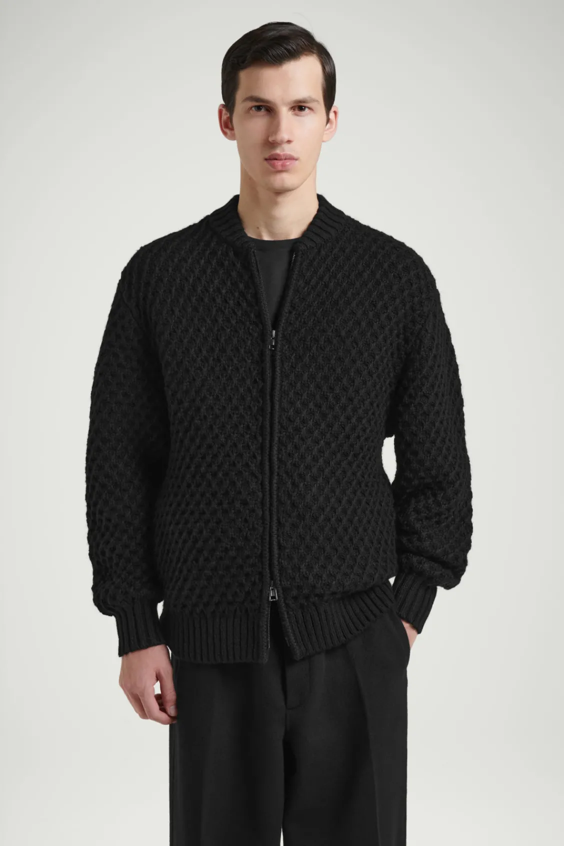COS THE HONEYCOMB BOMBER JACKET- Sweaters & Cardigans | Coats & Jackets