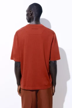COS THE KNITTED SILK T-SHIRT- T-Shirts | Sweaters & Cardigans