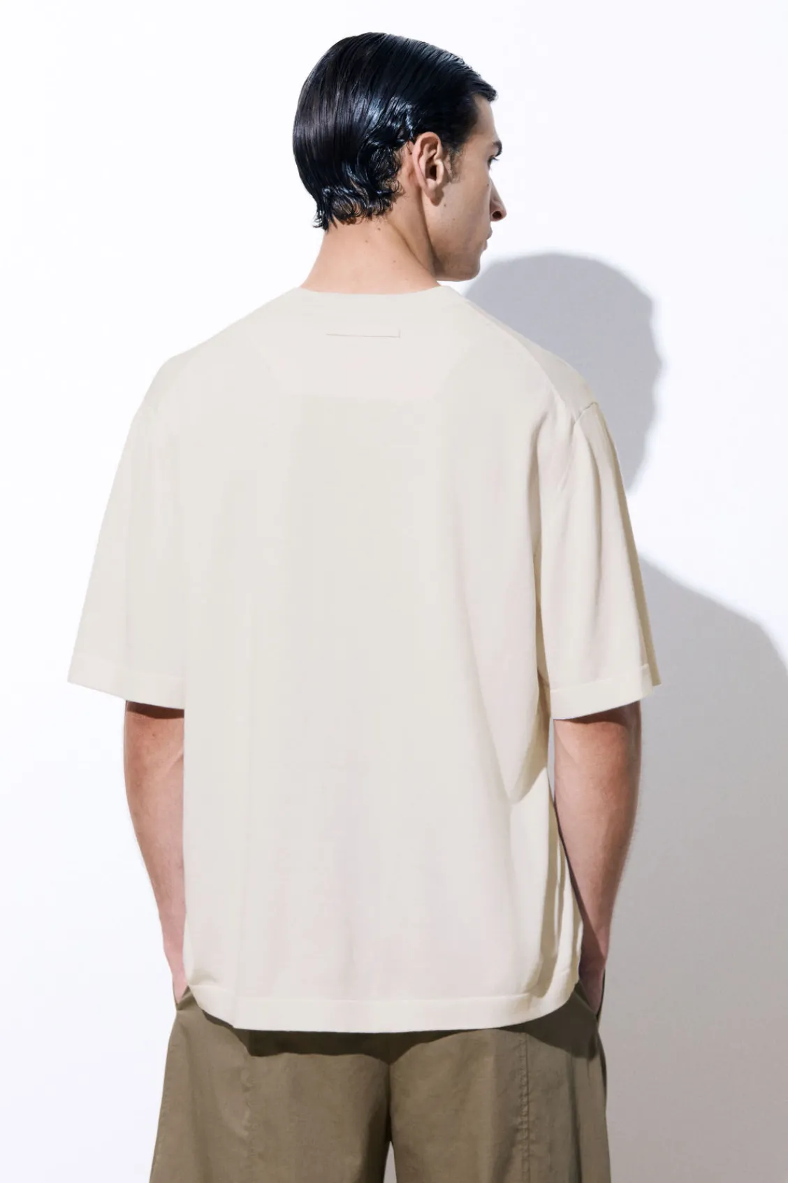COS THE KNITTED SILK T-SHIRT- T-Shirts | Sweaters & Cardigans