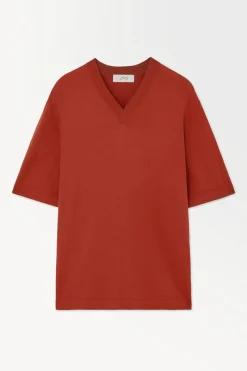 COS THE KNITTED SILK T-SHIRT- T-Shirts | Sweaters & Cardigans