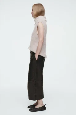 COS THE LEATHER BARREL-LEG CULOTTES-Women Pants