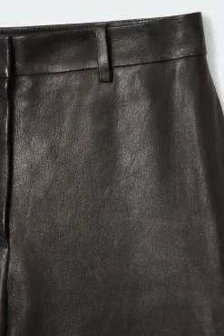 COS THE LEATHER BARREL-LEG CULOTTES-Women Pants