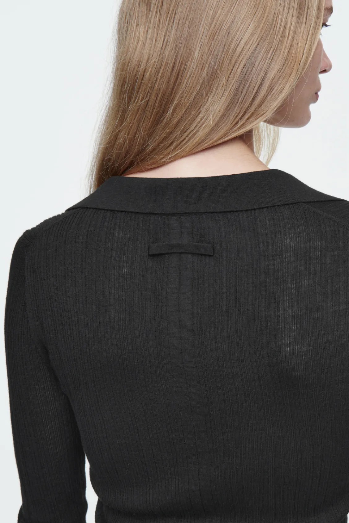 COS THE OPEN-COLLAR MERINO WOOL TOP-Women Tops | Sweaters & Cardigans