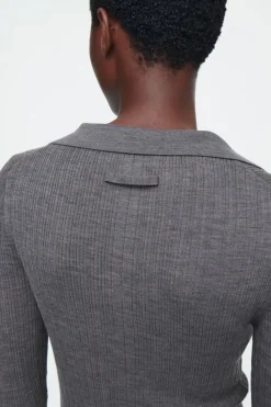 COS THE OPEN-COLLAR MERINO WOOL TOP-Women Tops | Sweaters & Cardigans