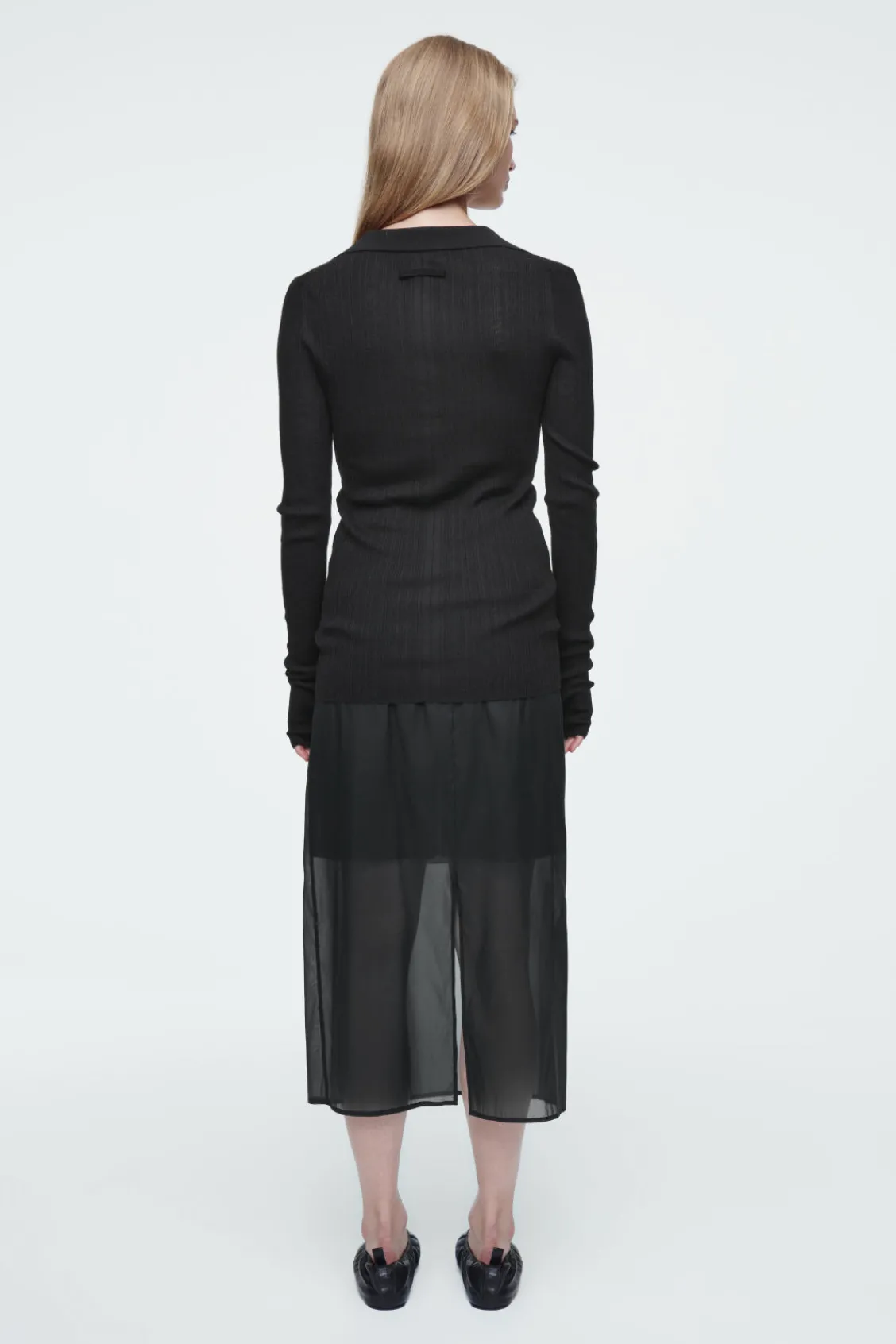 COS THE OPEN-COLLAR MERINO WOOL TOP-Women Tops | Sweaters & Cardigans