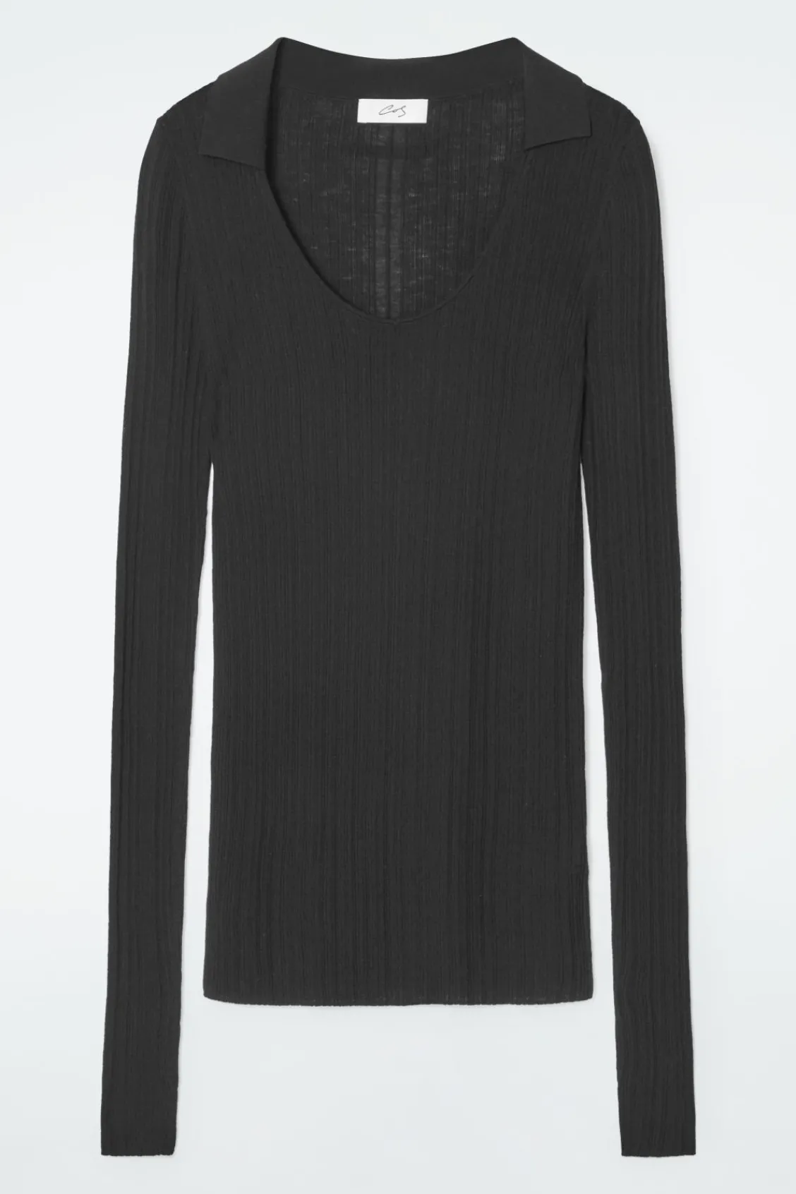 COS THE OPEN-COLLAR MERINO WOOL TOP-Women Tops | Sweaters & Cardigans