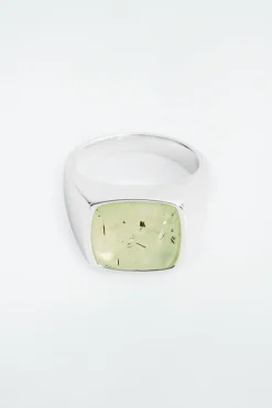COS THE QUARTZ SILVER SIGNET RING-Women Jewelry