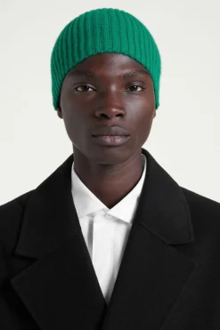 COS THE RIBBED CASHMERE BEANIE- Hats & Scarves | Cashmere