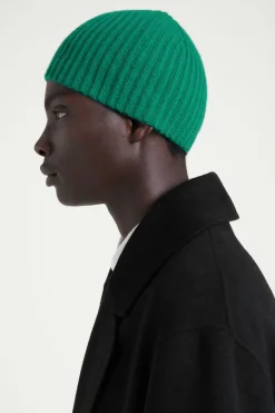 COS THE RIBBED CASHMERE BEANIE- Hats & Scarves | Cashmere