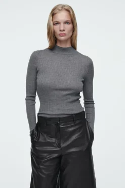 COS THE RIBBED MERINO WOOL TOP-Women Tops | Sweaters & Cardigans