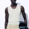 COS THE RIBBED-KNIT TANK TOP- T-Shirts | Sweaters & Cardigans