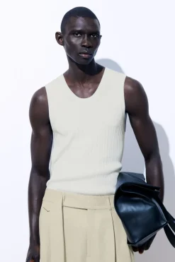 COS THE RIBBED-KNIT TANK TOP- T-Shirts | Sweaters & Cardigans