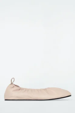 COS THE RUCHED LEATHER BALLET FLATS-Women Shoes