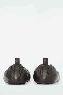 COS THE RUCHED LEATHER BALLET FLATS-Women Shoes