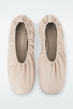 COS THE RUCHED LEATHER BALLET FLATS-Women Shoes