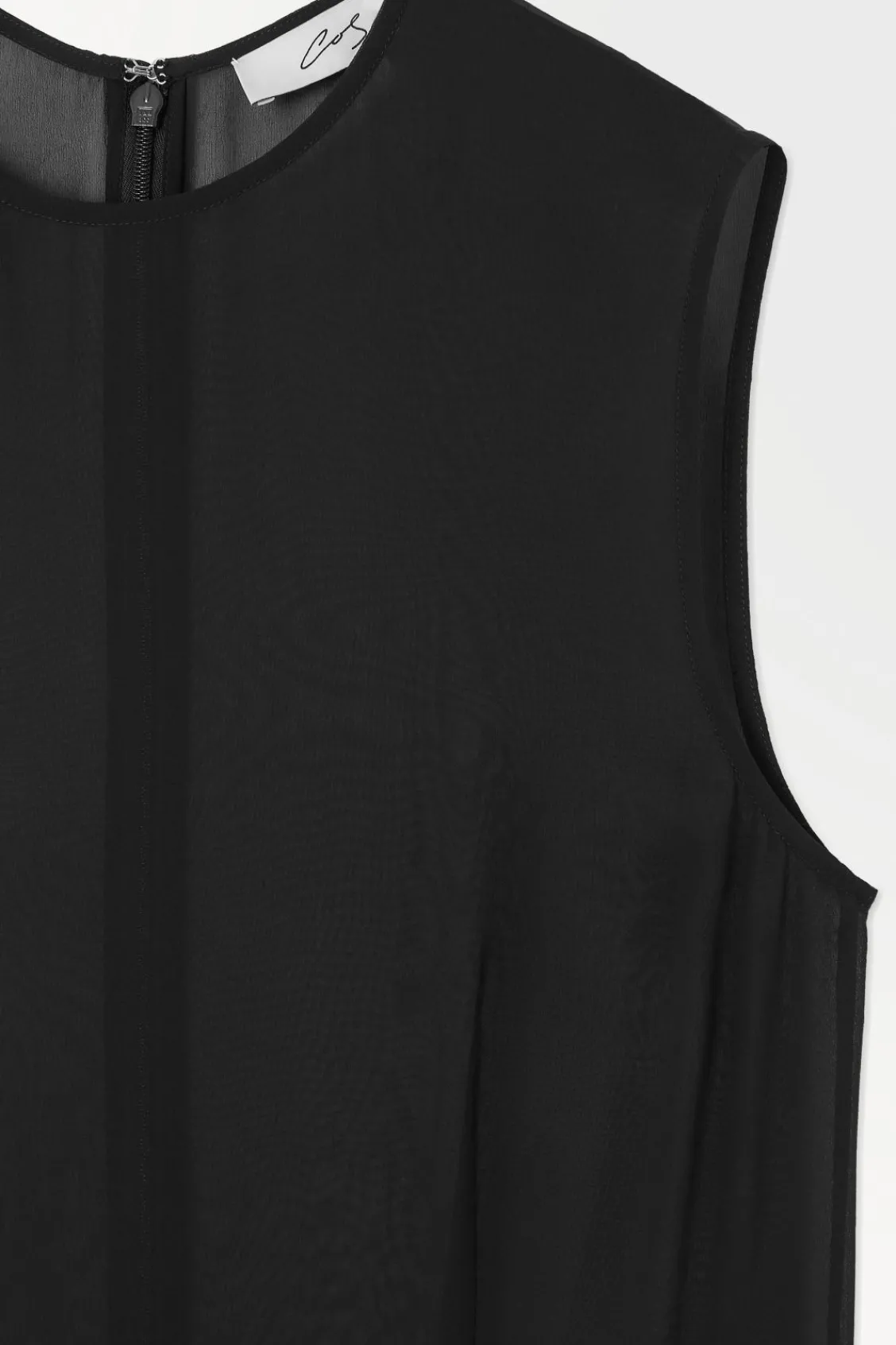 COS THE SHEER-PANEL SILK SHIFT DRESS-Women Dresses & Jumpsuits