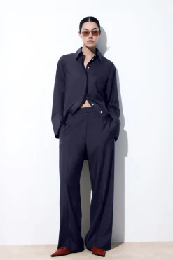 COS THE STRAIGHT-LEG SILK PANTS-Women Pants