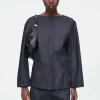 COS THE STRAIGHT-NECK RAW DENIM SHIRT-Women Shirts & Blouses | Tops