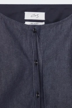 COS THE STRAIGHT-NECK RAW DENIM SHIRT-Women Shirts & Blouses | Tops