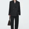COS THE TAILORED BARREL-LEG PANTS-Women Pants