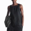 COS TIE-BACK LINEN TOP-Women Shirts & Blouses | Tops