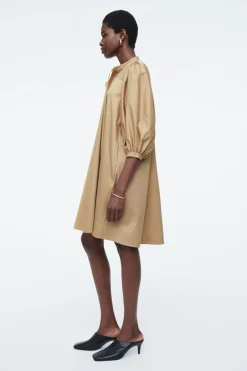 COS TIE-DETAIL PLEATED MINI DRESS-Women Dresses & Jumpsuits