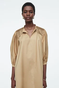 COS TIE-DETAIL PLEATED MINI DRESS-Women Dresses & Jumpsuits
