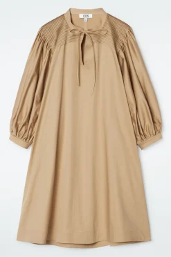COS TIE-DETAIL PLEATED MINI DRESS-Women Dresses & Jumpsuits