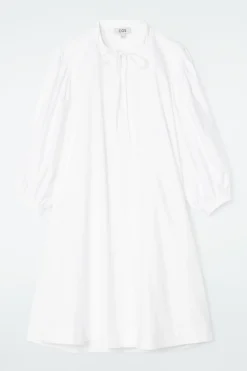 COS TIE-DETAIL PLEATED MINI DRESS-Women Dresses & Jumpsuits