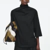 COS TIE-NECK JERSEY TOP-Women Tops