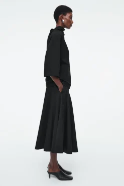 COS TIE-NECK JERSEY TOP-Women Tops