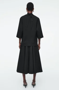 COS TIE-NECK JERSEY TOP-Women Tops