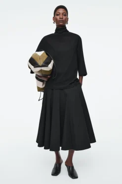 COS TIE-NECK JERSEY TOP-Women Tops