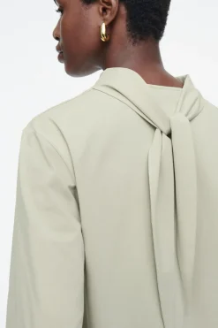 COS TIE-NECK JERSEY TOP-Women Tops
