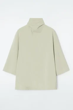 COS TIE-NECK JERSEY TOP-Women Tops