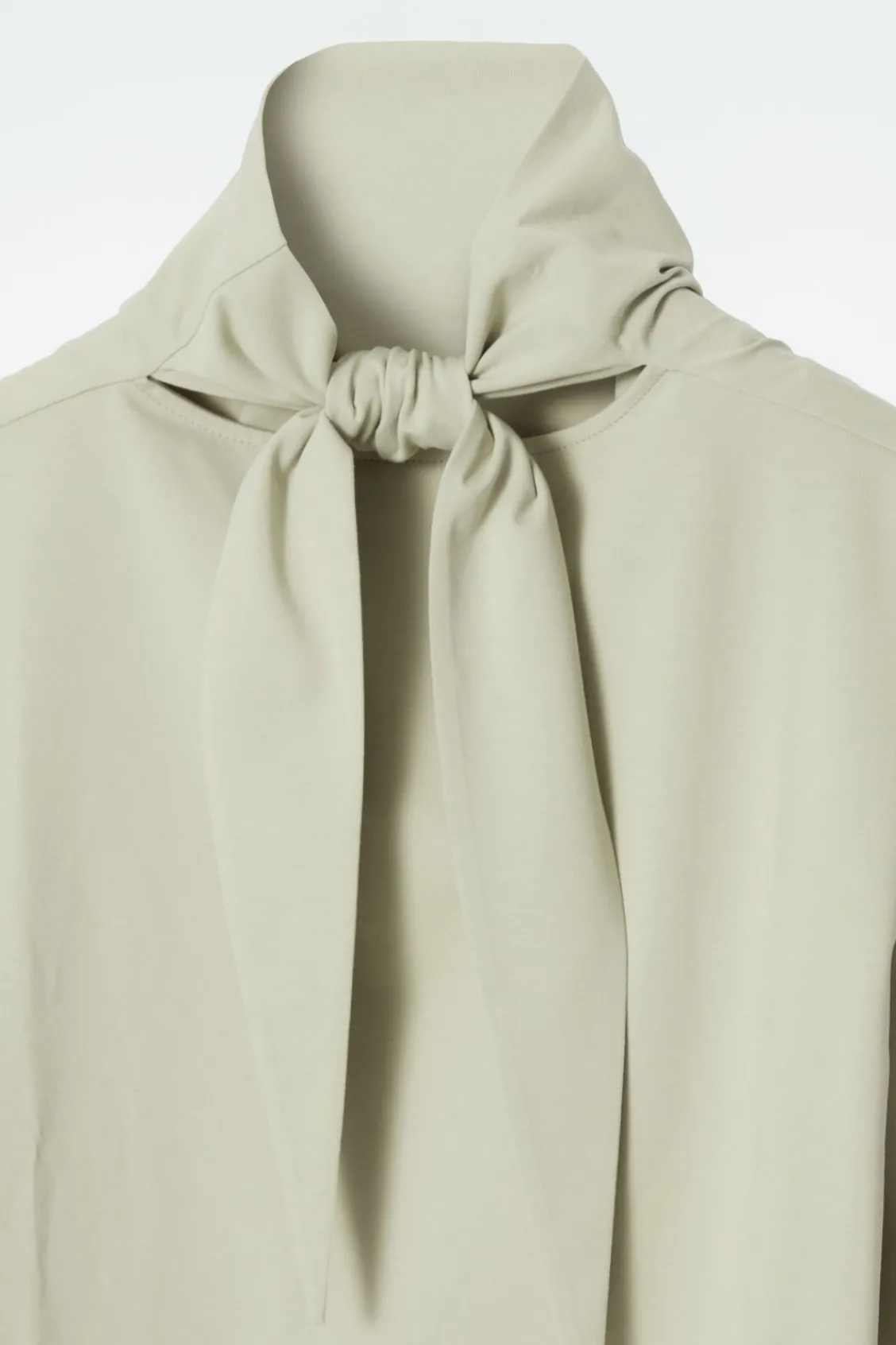 COS TIE-NECK JERSEY TOP-Women Tops