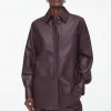 COS TOPSTITCHED LEATHER SHIRT-Women Shirts & Blouses | Tops