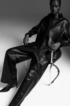 COS TOPSTITCHED LEATHER SHIRT-Women Shirts & Blouses | Tops