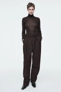 COS TURN-UP WOOL-BLEND PANTS-Women Pants