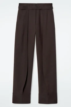 COS TURN-UP WOOL-BLEND PANTS-Women Pants