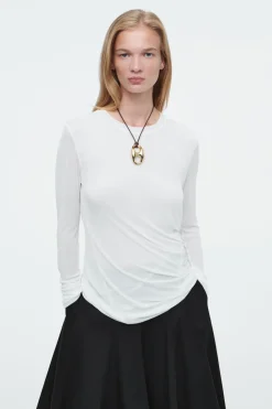 COS TWISTED-HEM SILK TOP-Women T-Shirts | Tops