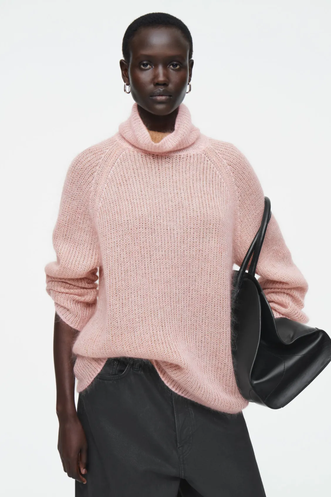 COS TWO-TONE MOHAIR TURTLENECK SWEATER-Women Sweaters & Cardigans