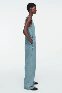 COS V-NECK DENIM JUMPSUIT-Women Dresses & Jumpsuits | Pants