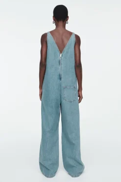 COS V-NECK DENIM JUMPSUIT-Women Dresses & Jumpsuits | Pants