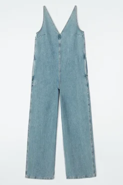 COS V-NECK DENIM JUMPSUIT-Women Dresses & Jumpsuits | Pants