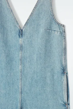 COS V-NECK DENIM JUMPSUIT-Women Dresses & Jumpsuits | Pants