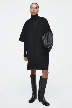 COS V-NECK DOUBLE-FACED WOOL DRESS-Women Dresses & Jumpsuits | Sweaters & Cardigans