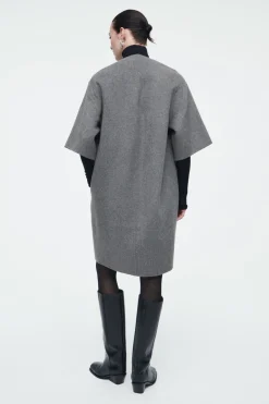 COS V-NECK DOUBLE-FACED WOOL DRESS-Women Dresses & Jumpsuits | Sweaters & Cardigans